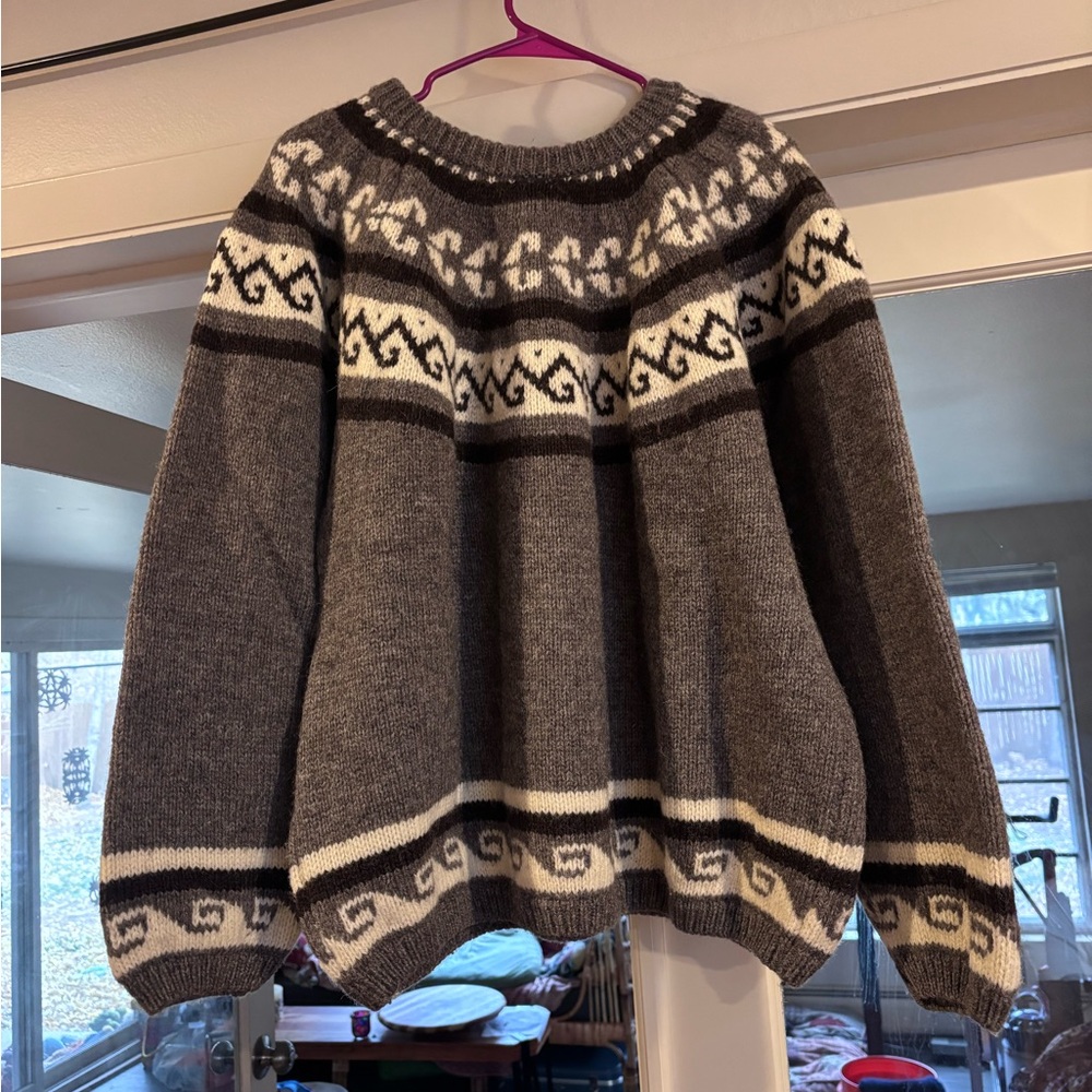 Eastern Mountain Sport EMS 100% Wool Vintage Nordic Sweater Made in England